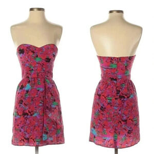 Twelfth Street by Cynthia Vincent Strapless Boho Dress Women Size 4 Pink Multi